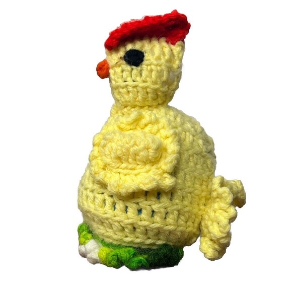 Easter Chicken Handmade Crochet Knit Plastic Egg‎ Cozy Grandma Cottage Farm Life - Picture 3 of 5